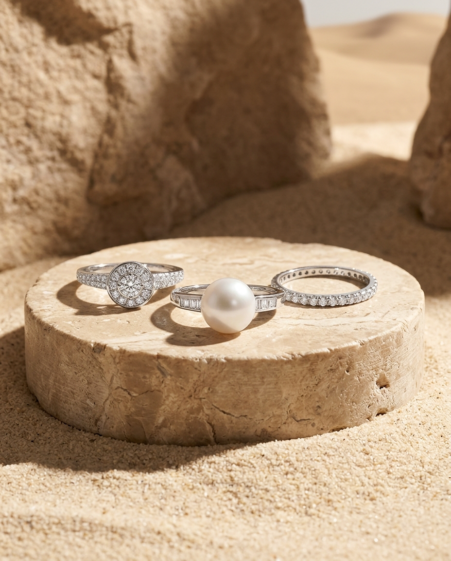 Diamond eternity and half eternity bands